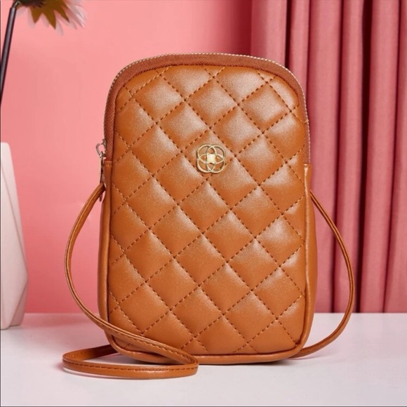 Private Label Handbags - Brown Small Quilted Crossbody Bag